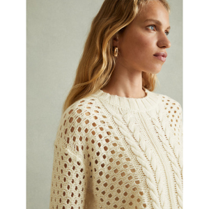 REISS MARIE Cable Knit Jumper With Wool And Cashmere